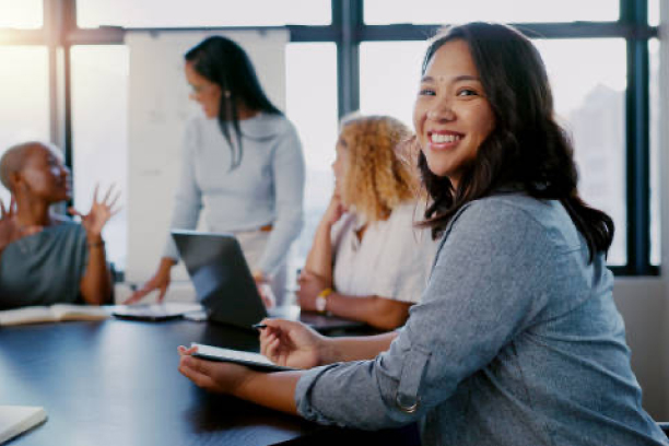services Women smiling in training